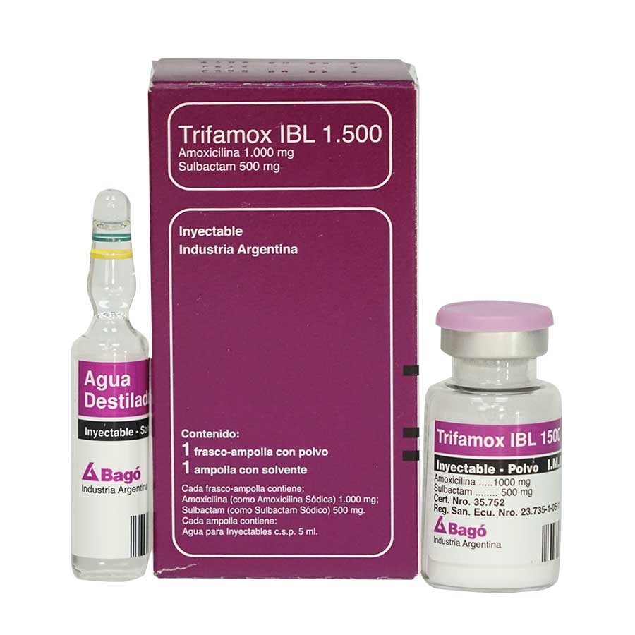 Imagen de  TRIFAMOX 1000 mg x 500 mg Solución Inyectable