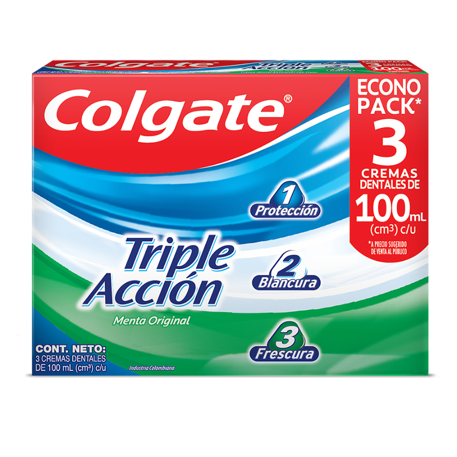 Imagen de  Crema Dental COLGATE Triple Acción 3 x 100 ml