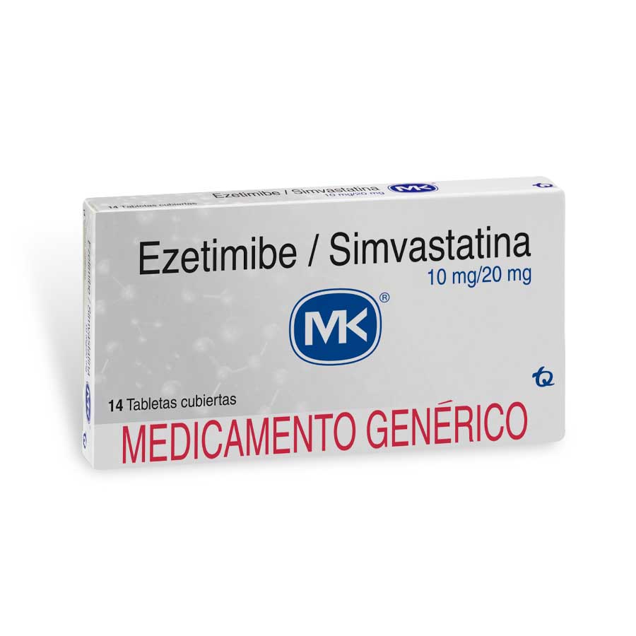 Imagen para  EZETIMIBE+SIMVASTATINA 10 mg x 20 mg TECNOQUIMICAS x 14 Tabletas Recubiertas                                                    de Pharmacys