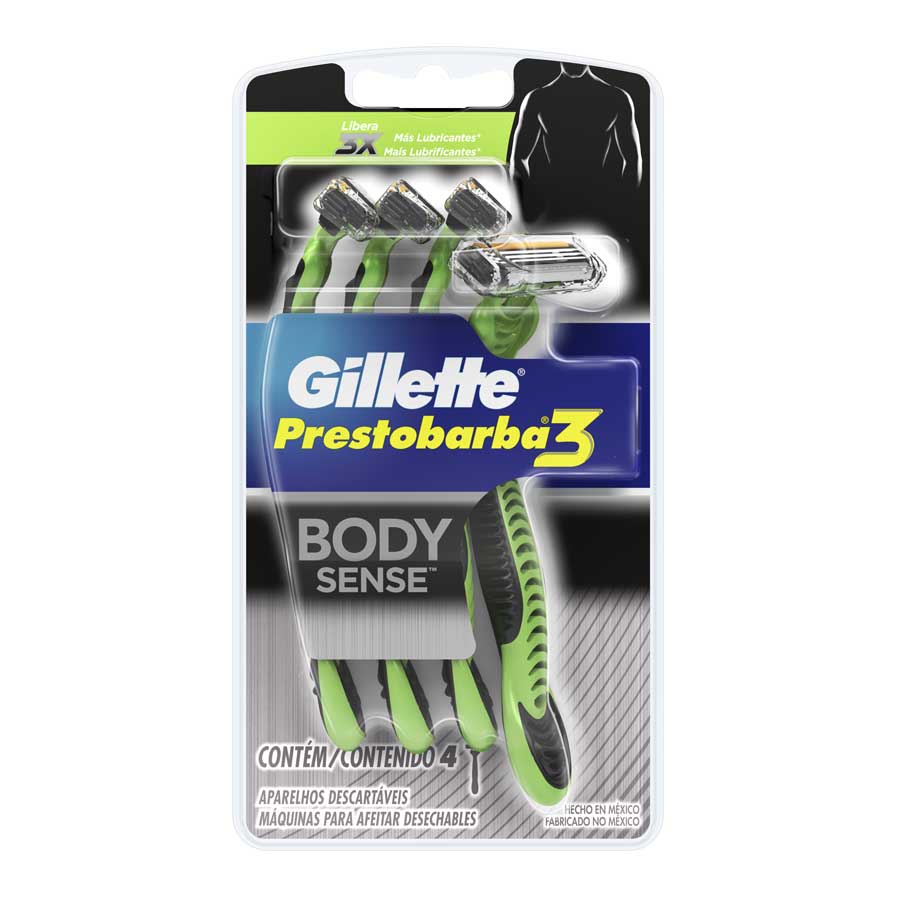 Imagen de Afeitadora desechable gillette 3 body sense 4 unidades