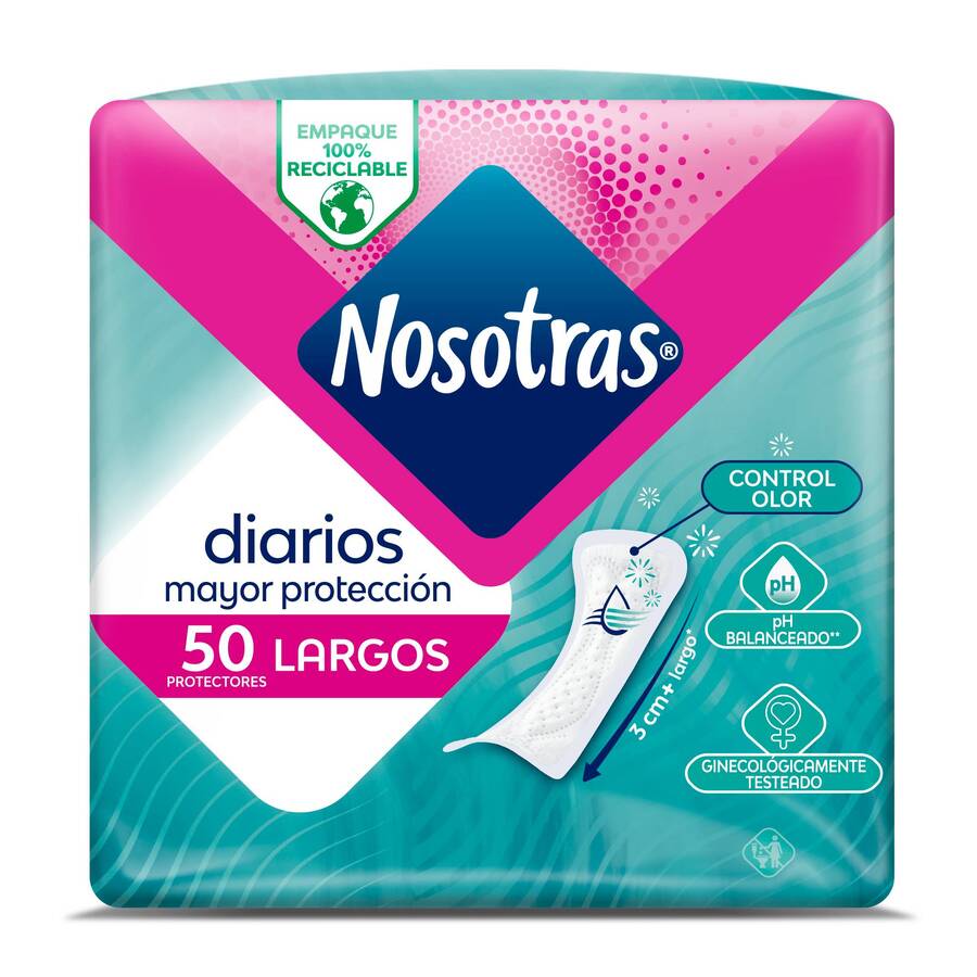 Imagen de  Protectores Diarios NOSOTRAS Largos Control Olor 81482 x 50 unds