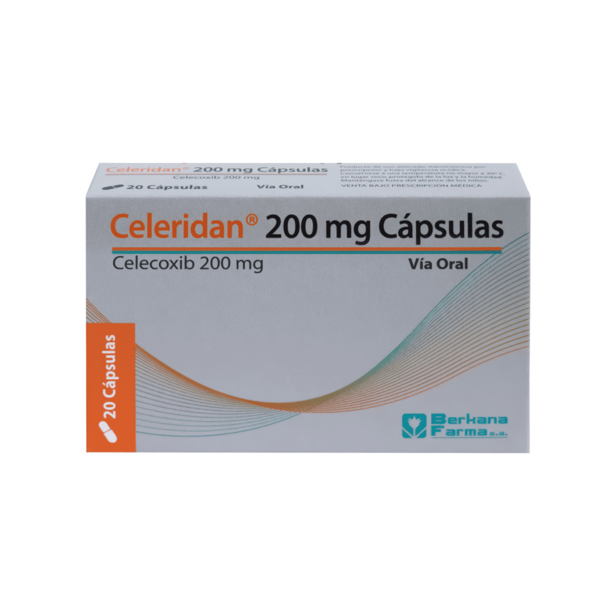 Imagen para  CELERIDAN 200 mg BERKANA x 20 Cápsulas                                                                                         de Pharmacys