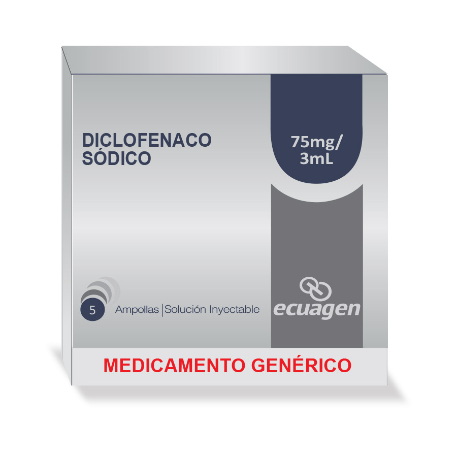 Imagen de  DICLOFENACO SODICO 75 mg ECUAGEN x 5 Solución Inyectable