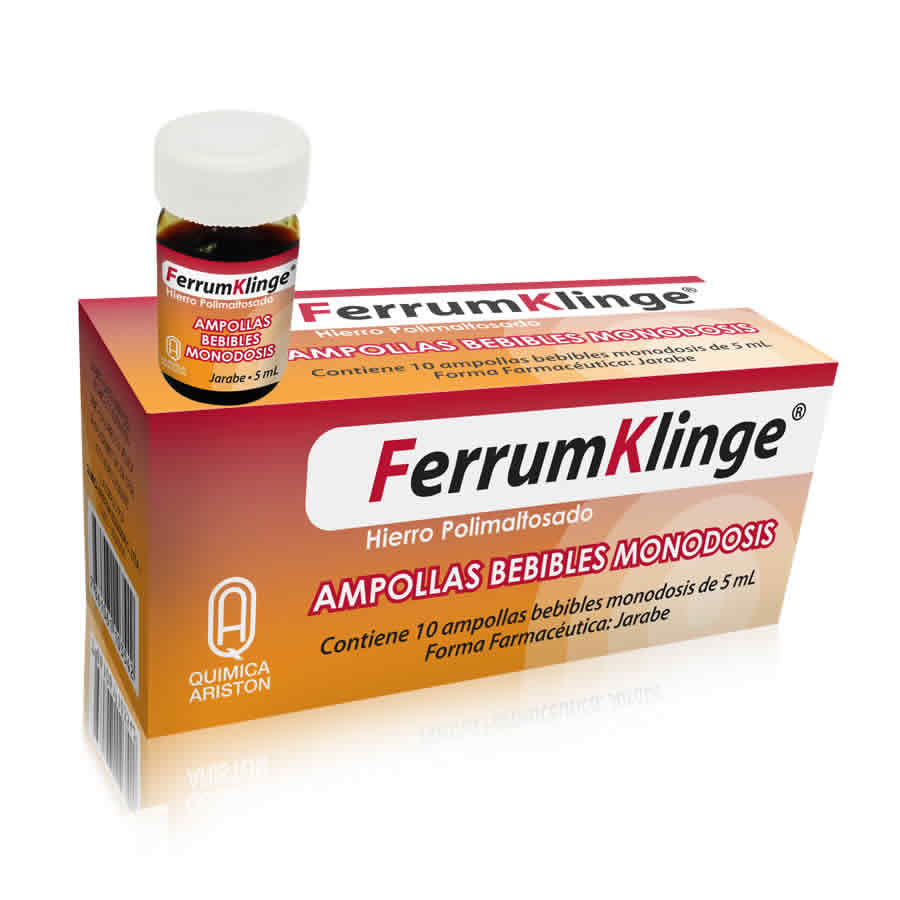 Imagen para  FERRUMKLINGE 295 mg QUIMICA ARISTON x 10 Ampolla Bebible                                                                        de Pharmacys