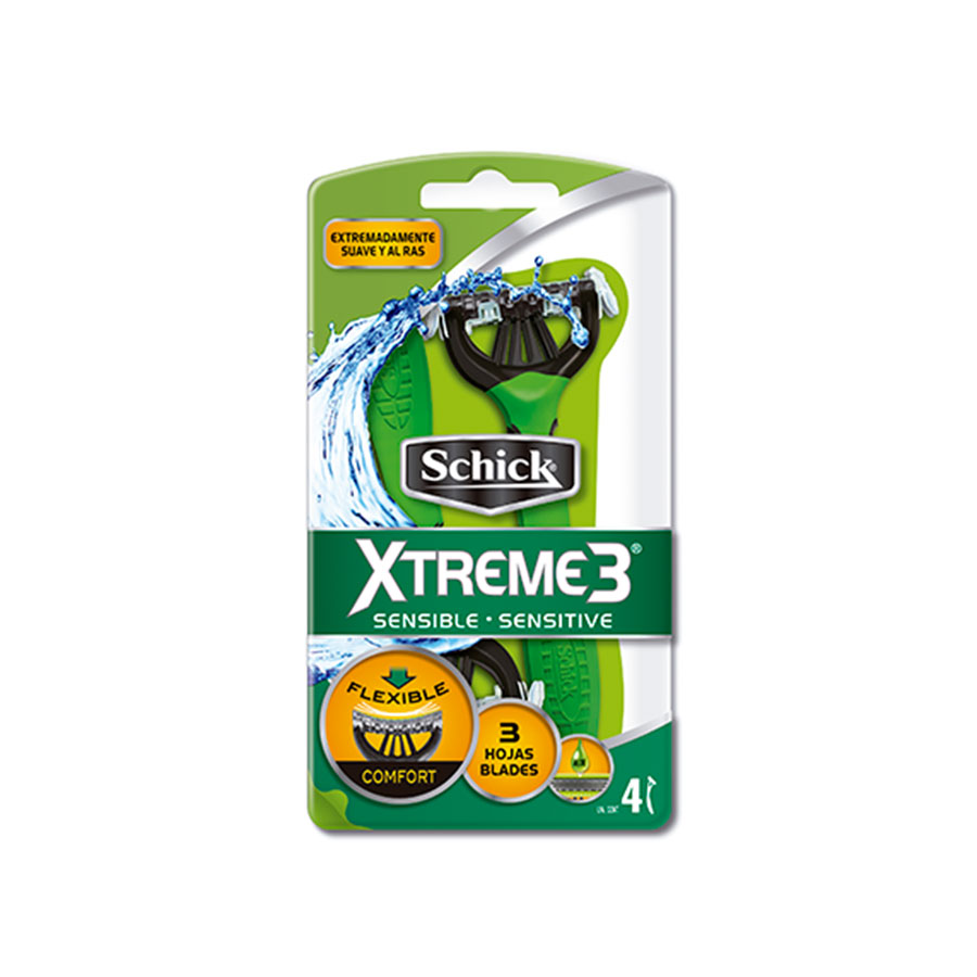 Imagen de Afeitadora desechable schick xtreme 3 sensitive 4 unidades