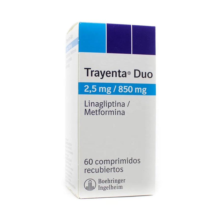 Imagen para  TRAYENTA 2,5 mg x 850 mg BOEHRINGER INGELHEIM  x 60 Duo Comprimido Recubierto                                                   de Pharmacys