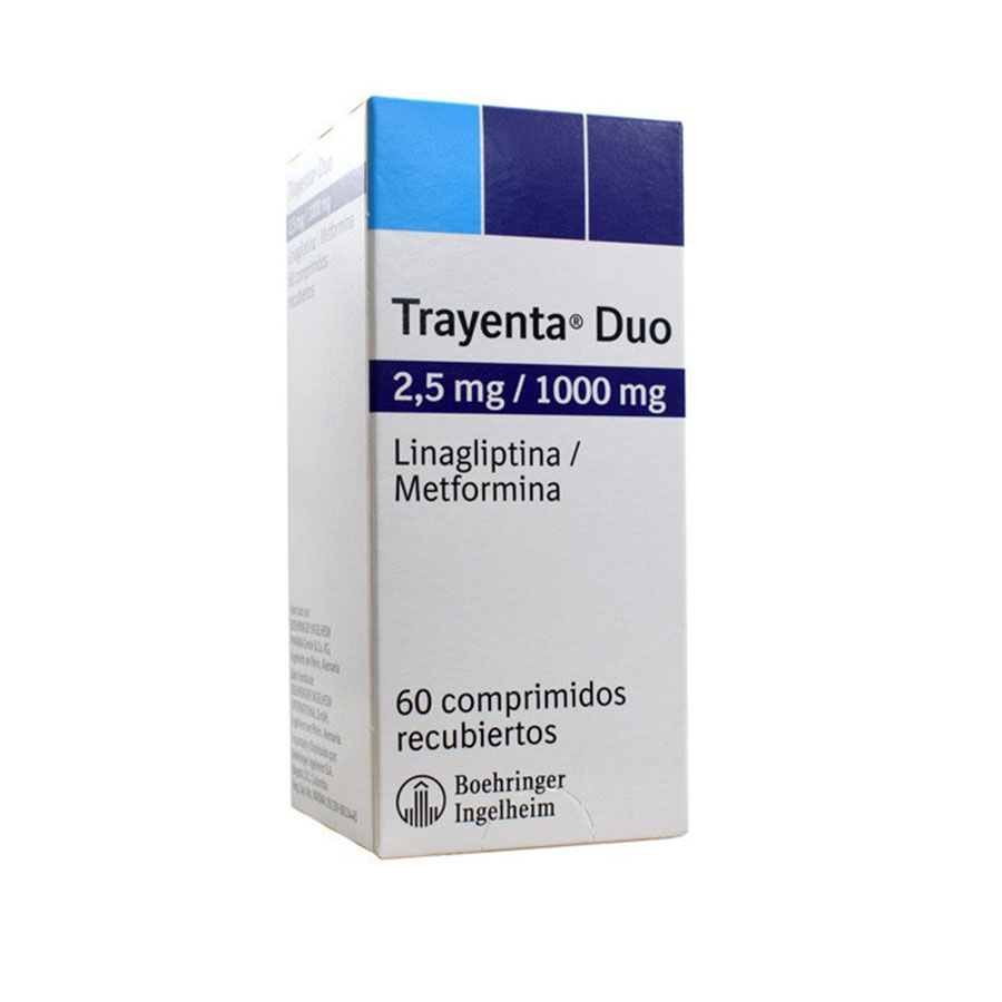 Imagen de  TRAYENTA 2,5 mg x 1000 mg BOEHRINGER INGELHEIM  x 60 Duo Comprimido Recubierto