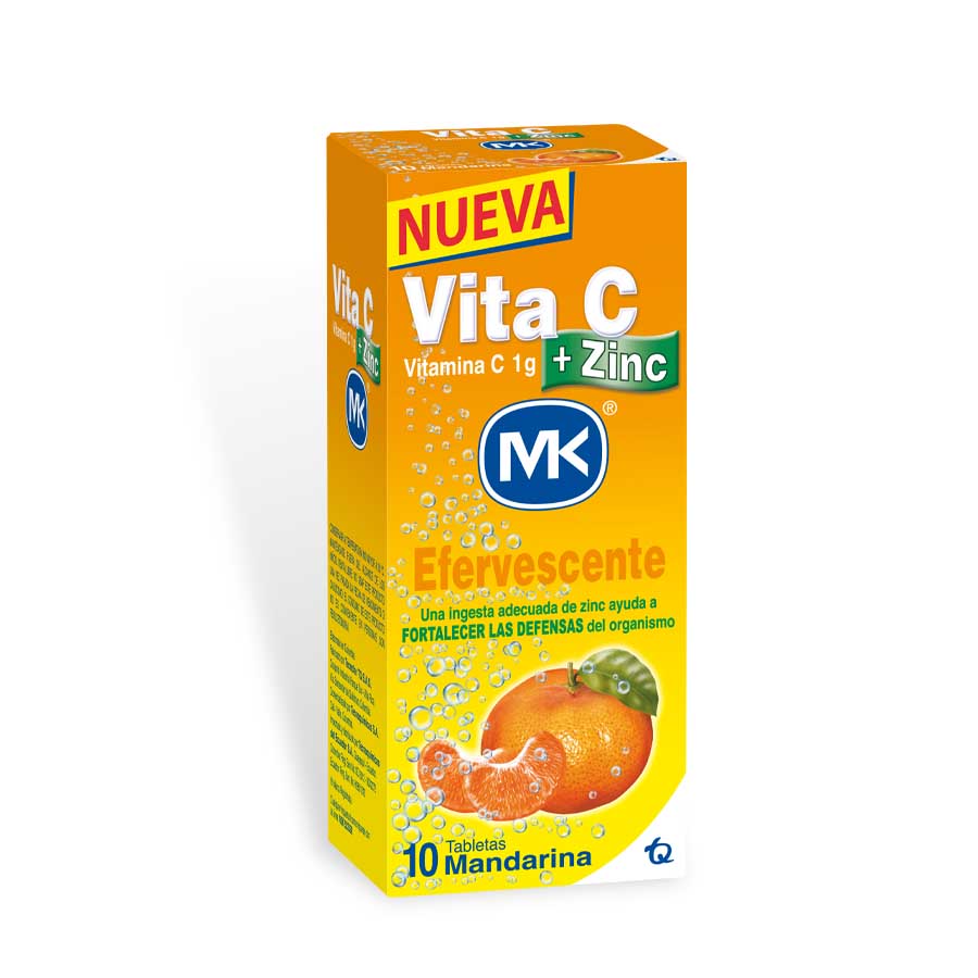 Imagen de Vitamina Vita-c Mandarina 1g 10 Mg Tableta Efervescente 10