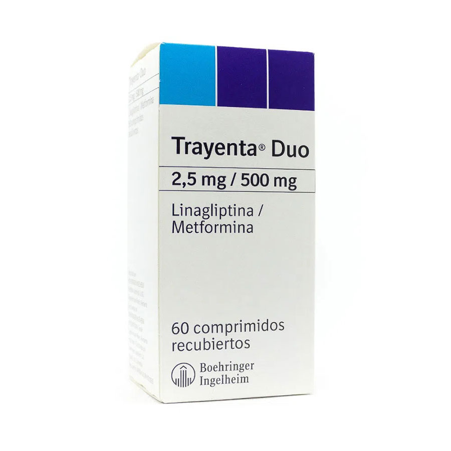 Imagen para  TRAYENTA 2,5 mg x 500 mg BOEHRINGER INGELHEIM  x 60 Duo Tableta Recubierta                                                      de Pharmacys