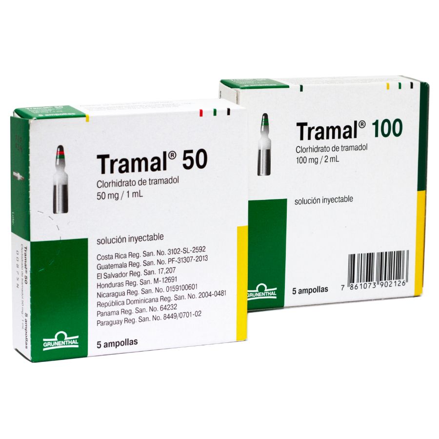 Imagen de  TRAMAL 100 mg GRUNENTHAL x 5 Solución Inyectable