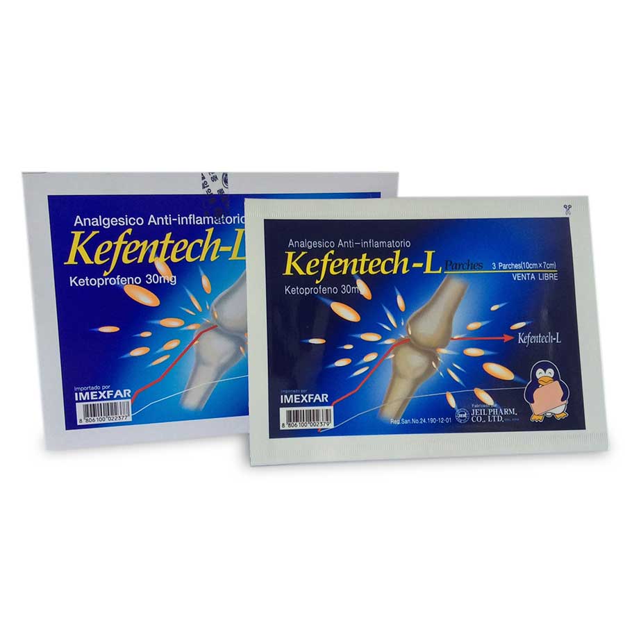 Imagen de  Analgésico y antiinflamatorio KEFENTECH 30 mg Parche 10 cm x 7 cm