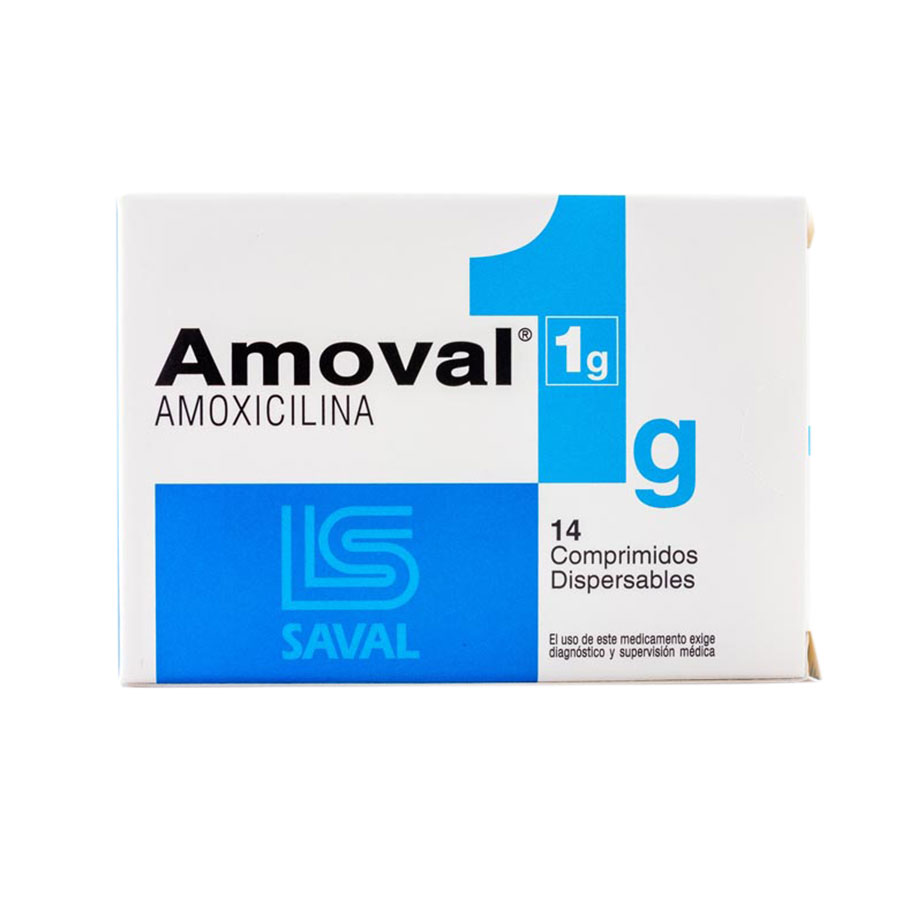 Imagen de  AMOVAL 1 g ECUAQUIMICA x 14 Comprimidos
