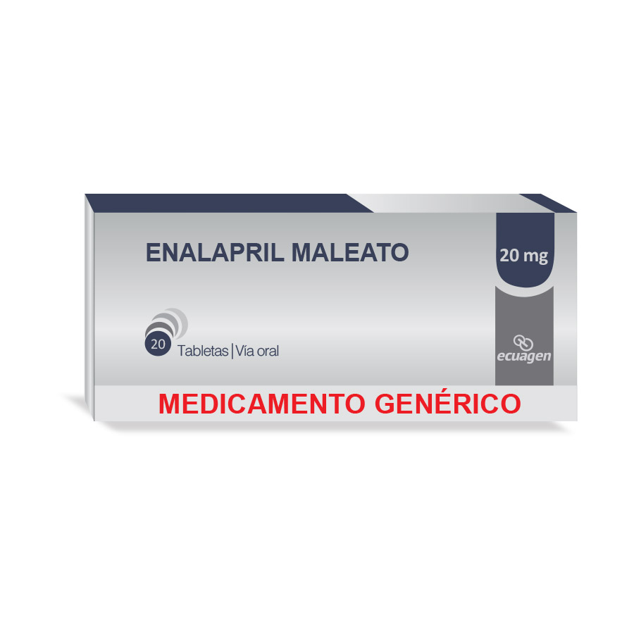 Imagen para  ENALAPRIL 20 mg ECUAGEN x 20 Comprimidos                                                                                        de Pharmacys
