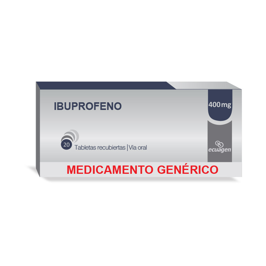 Imagen para  IBUPROFENO 400 mg ECUAGEN x 20 Tableta Recubierta                                                                               de Pharmacys