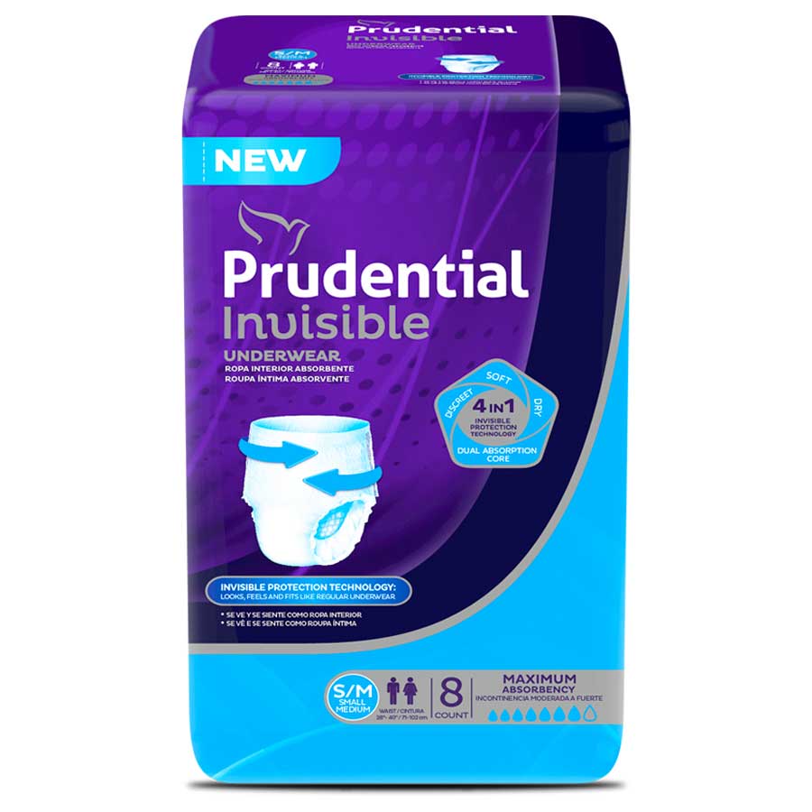 Imagen de Ropa interior adulto prudential small/medium 8 unidades