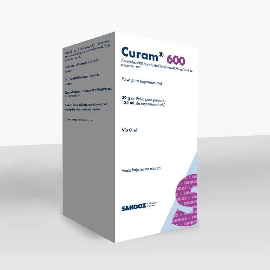 Imagen de  CURAM 600 mg x 42,9 mg / 5 ml NOVARTIS Suspensión