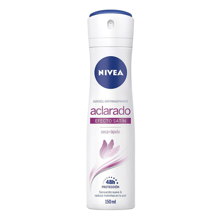 Imagen de Desodorante femenino nivea aclarante efecto satín aerosol 150 ml