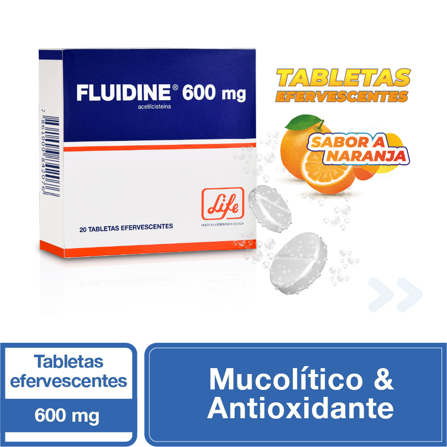 Imagen de Fluidine 600 mg tabletas efervescentes x 20