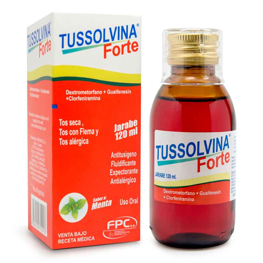 Imagen de Tussolvina forte 15 mg x 100 mg x 4 mg jarabe 120 ml