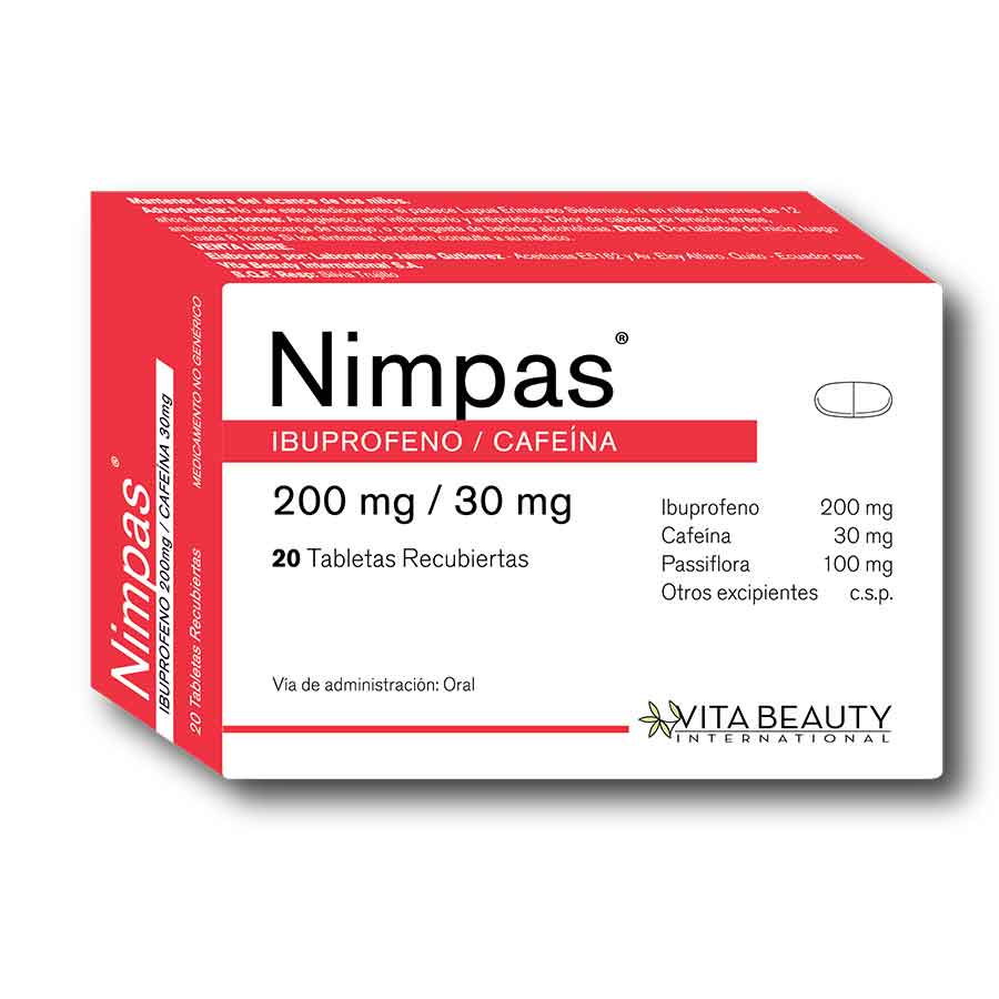 Imagen de  Analgésico NIMPAS 200 mg Tableta Recubierta x 20