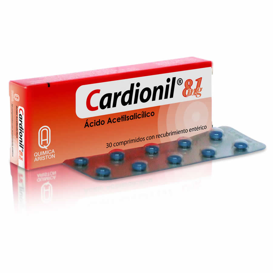 Imagen para  CARDIONIL 81 mg QUIMICA ARISTON x 30 Comprimido Recubierto                                                                      de Pharmacys