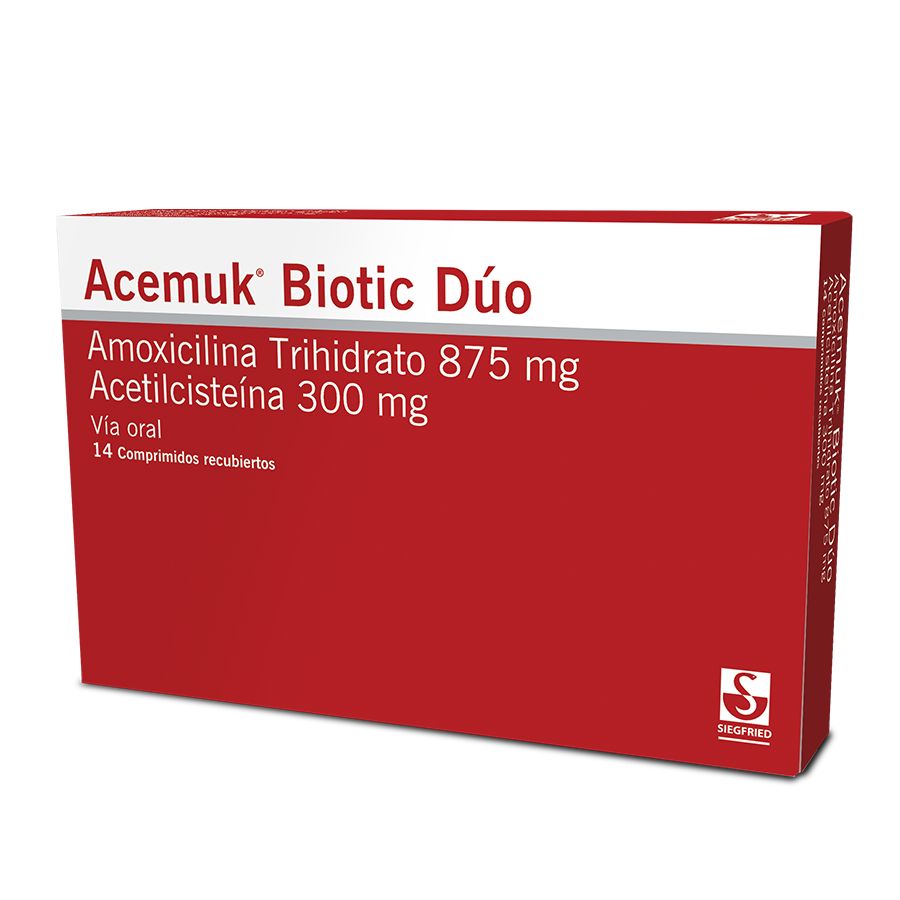 Imagen para  ACEMUK 875 mg x 300 mg x 14 Comprimidos                                                                                         de Pharmacys