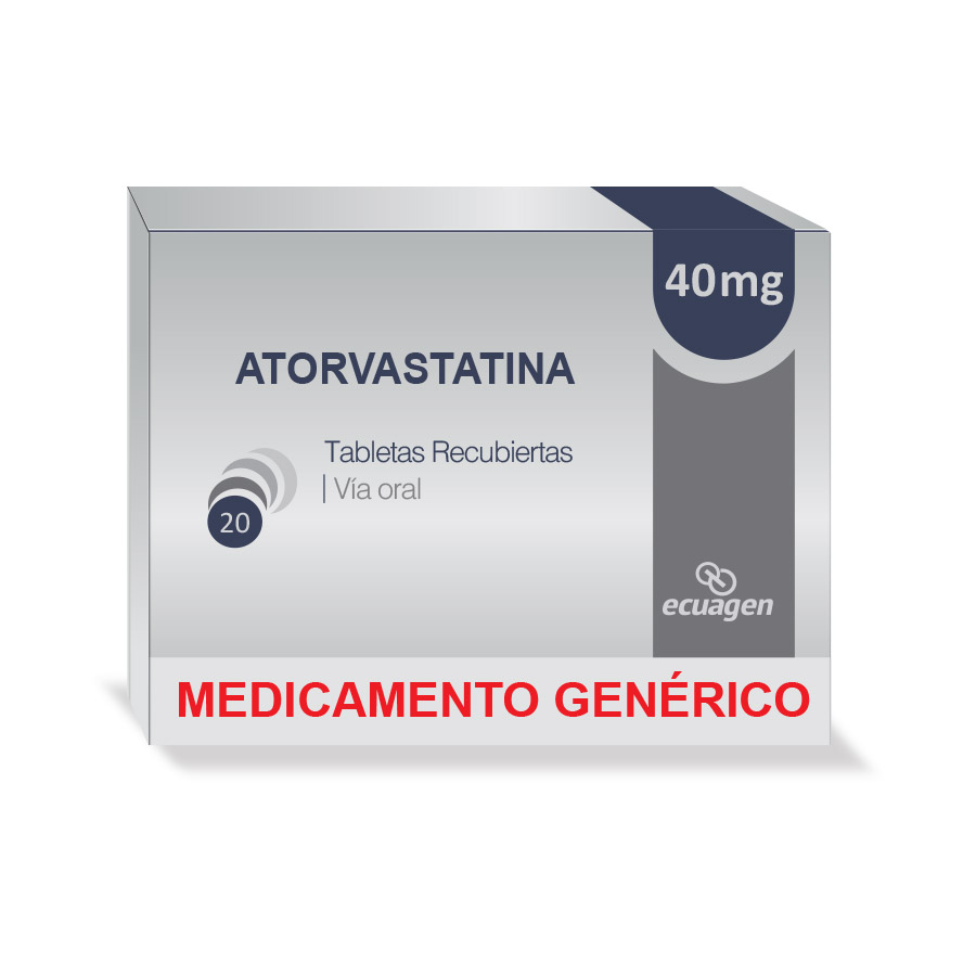 Imagen para  ATORVASTATINA 40 mg ECUAGEN x 20 Tableta                                                                                        de Pharmacys