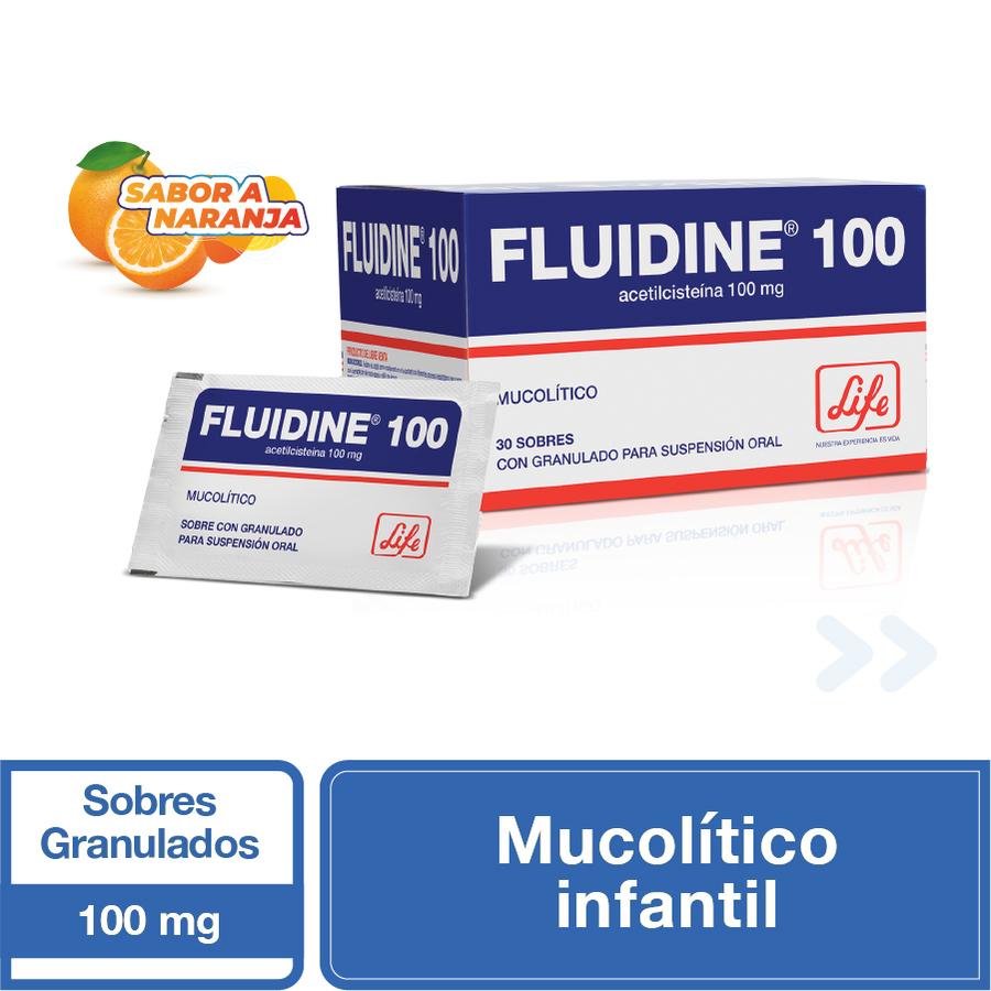 Imagen para  FLUIDINE 100 mg x 30 en Polvo                                                                                                   de Pharmacys