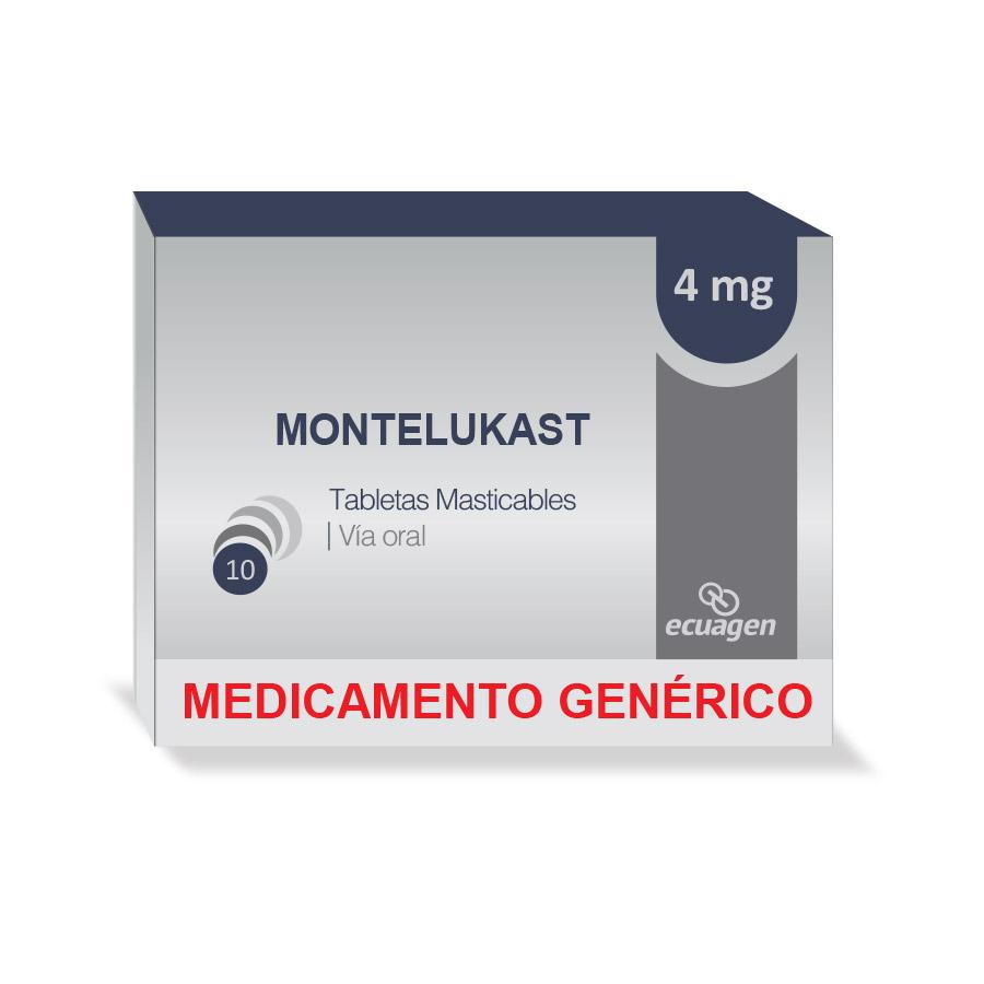 Imagen para  MONTELUKAST 4 mg ECUAGEN x 10 Tableta Masticable                                                                                de Pharmacys