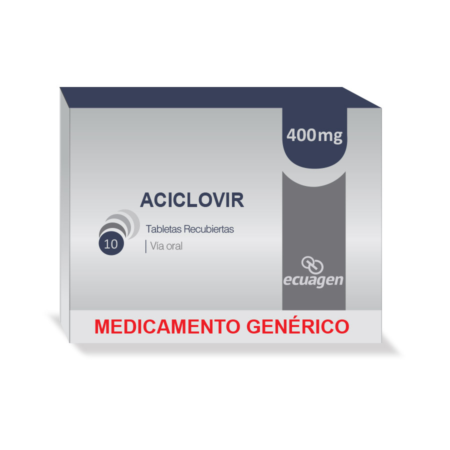Imagen de  ACICLOVIR 400 mg ECUAGEN x 10 Tableta Recubierta