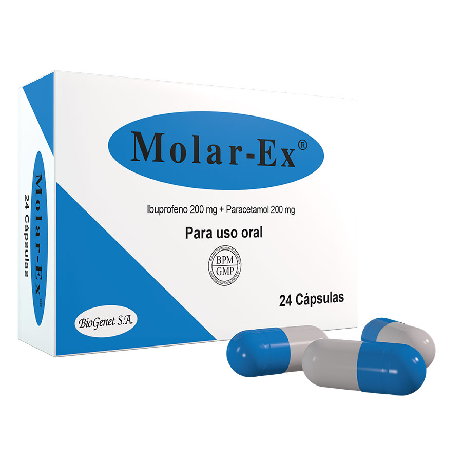 Imagen de  Analgésico MOLAREX 200 mg x 200 mg Cápsulas x 24