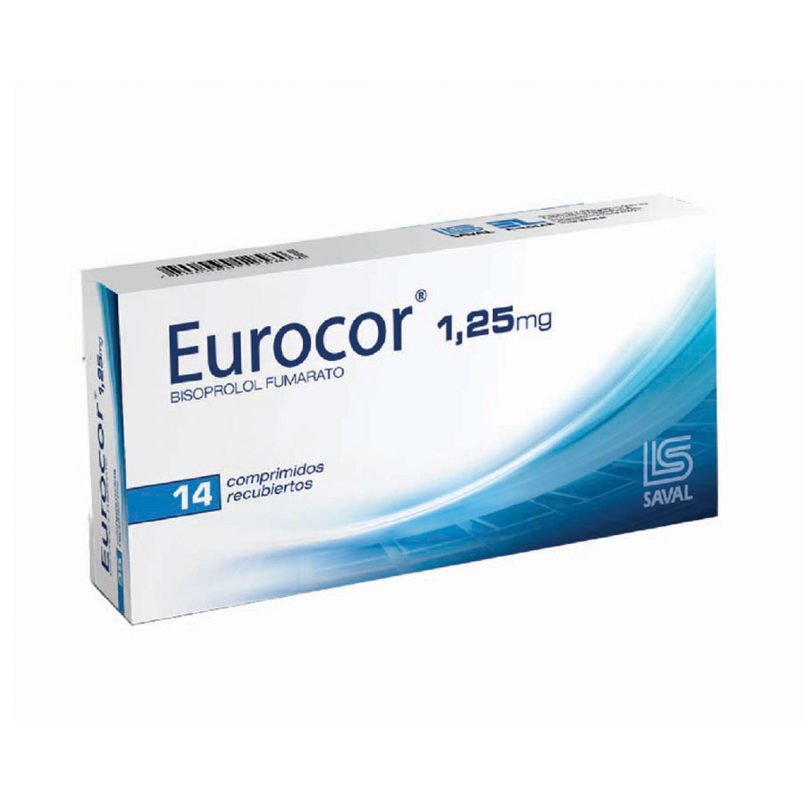 Imagen para  EUROCOR 1.25 mg ECUAQUIMICA x 14 Comprimidos Recubiertos                                                                        de Pharmacys