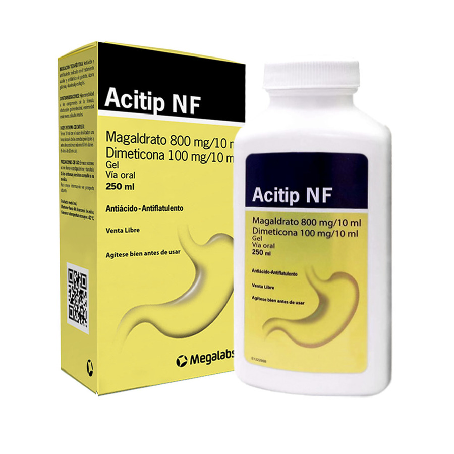 Imagen de Antiácido aci-tip 800 mg x 100 mg gel 250 ml