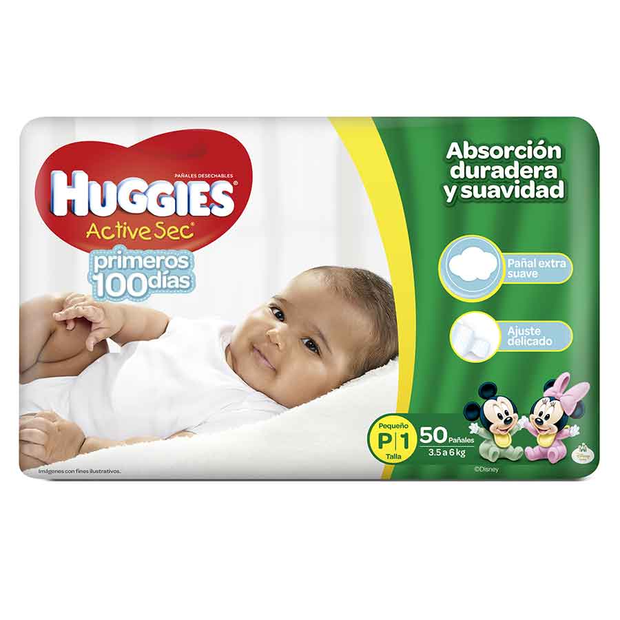 Imagen de Pañal huggies active sec small 50 unidades