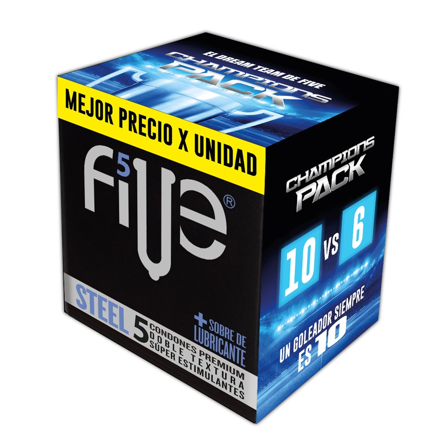 Imagen de  Preservativo FIVE Champions Pack Hot 93719 10 unidades