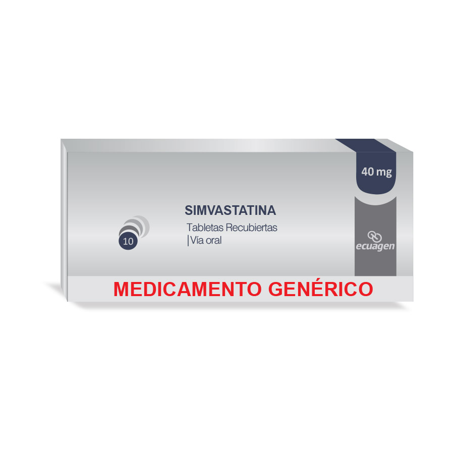 Imagen de  SIMVASTATINA 40 mg ECUAGEN x 10 Tableta Recubierta