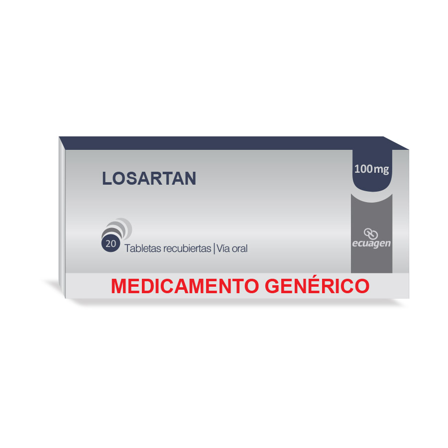 Imagen para  LOSARTAN 100 mg ECUAGEN x 20 Tableta Recubierta                                                                                 de Pharmacys