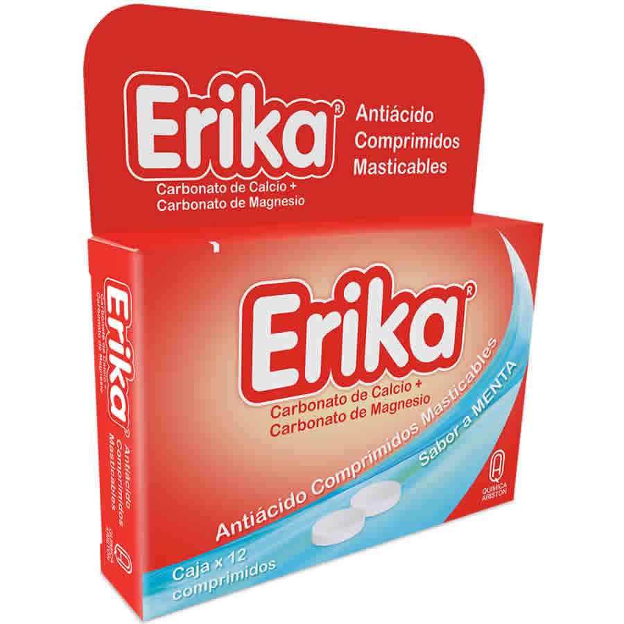 Imagen de Antiácido erika 680 mg x 80 mg comprimidos masticables x 12