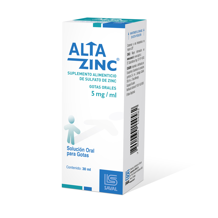 Imagen de  ALTAZINC 5 mg/ml ECUAQUIMICA en Gotas