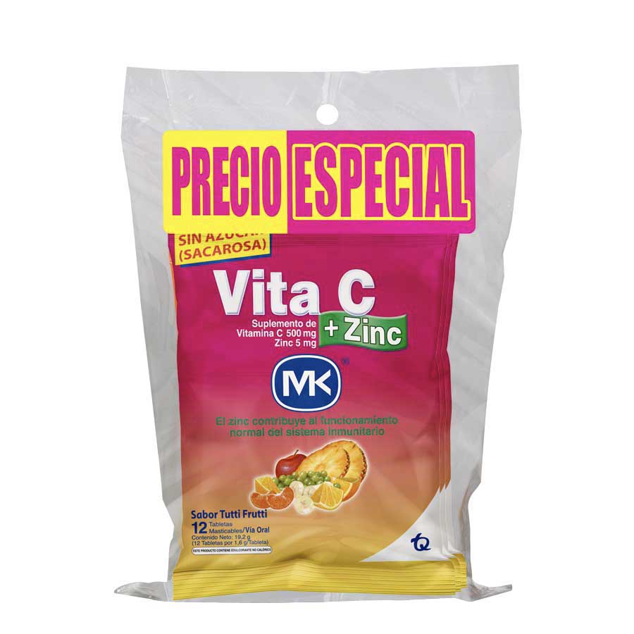 Imagen de Vitamina c vita-c frutas 500 x 5 mg tableta masticable x 4