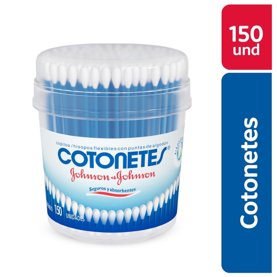 Imagen de Cotonete johnson&johnson palos de plástico 150 u