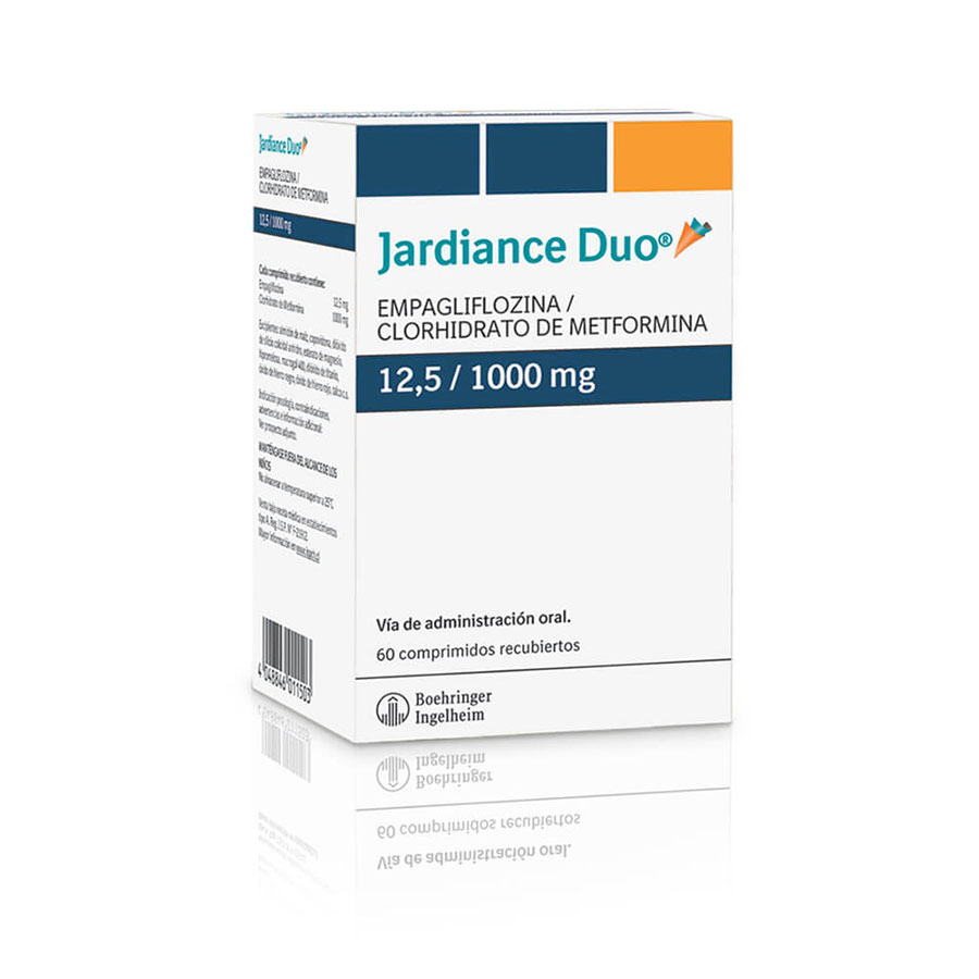 Imagen de  JARDIANCE 12,5  mg x 1000 mg BOEHRINGER INGELHEIM  x 60 Duo Comprimidos