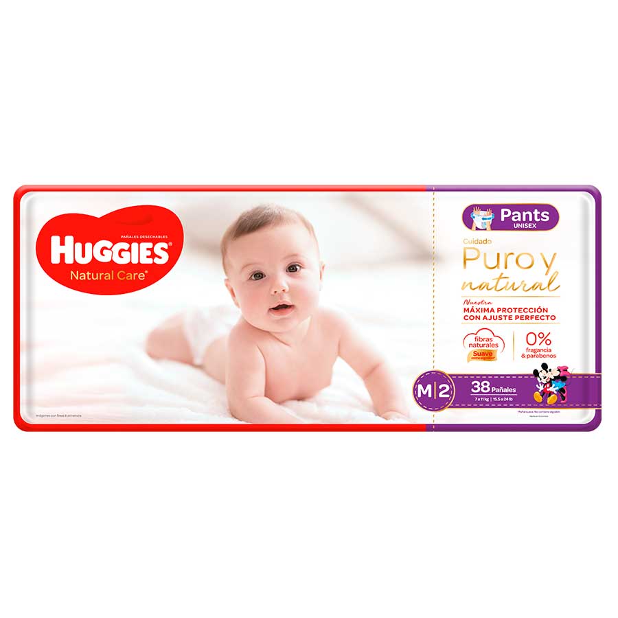 Imagen de Pañal huggies natural care ajuste niño medium 38 unidades