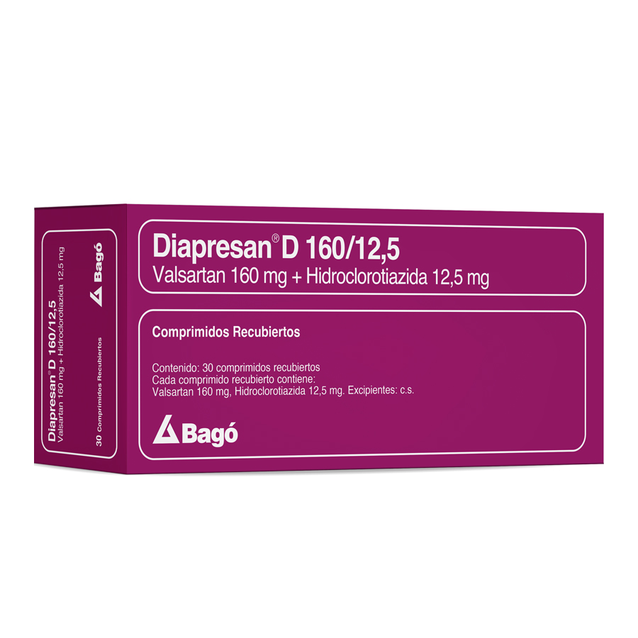 Imagen para  DIAPRESAN 160/12.5  mg x 30 Comprimidos Recubiertos                                                                             de Pharmacys