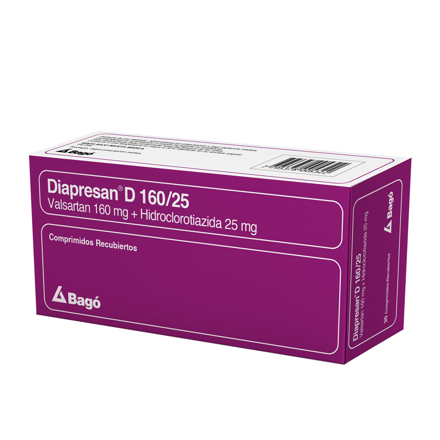 Imagen para  DIAPRESAN 160/25  mg x 30 Comprimidos Recubiertos                                                                               de Pharmacys