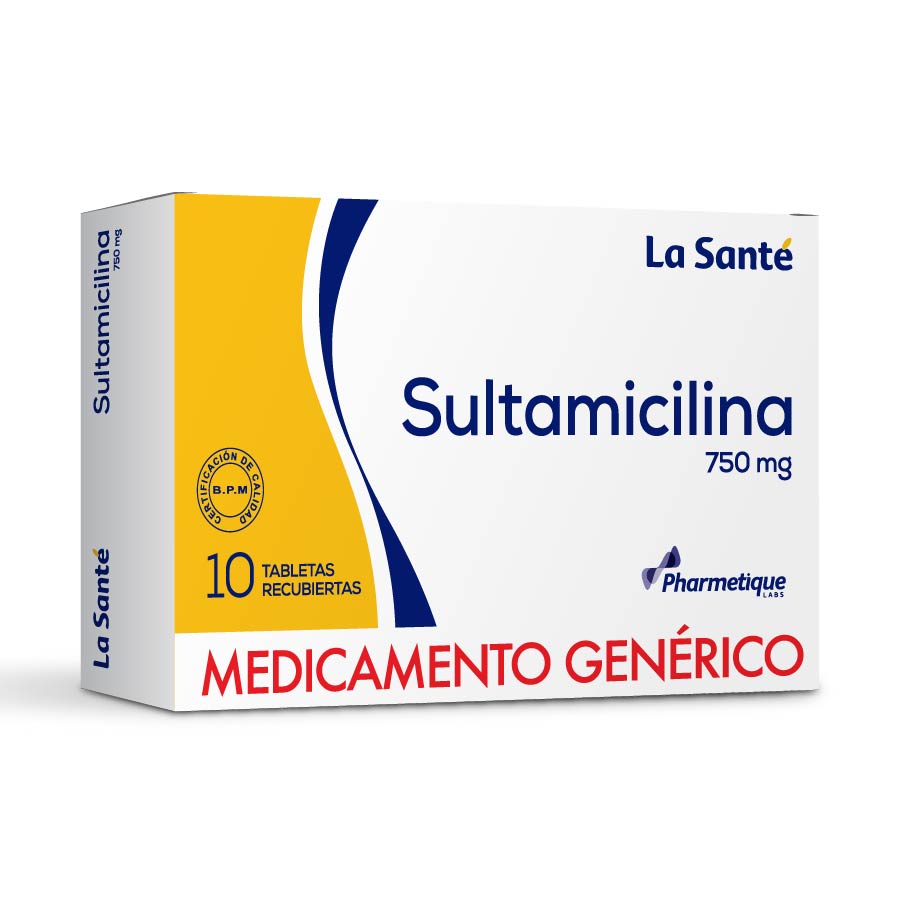 Imagen para  SULTAMICILINA 750mg x 10 Tabletas Recubiertas                                                                                   de Pharmacys