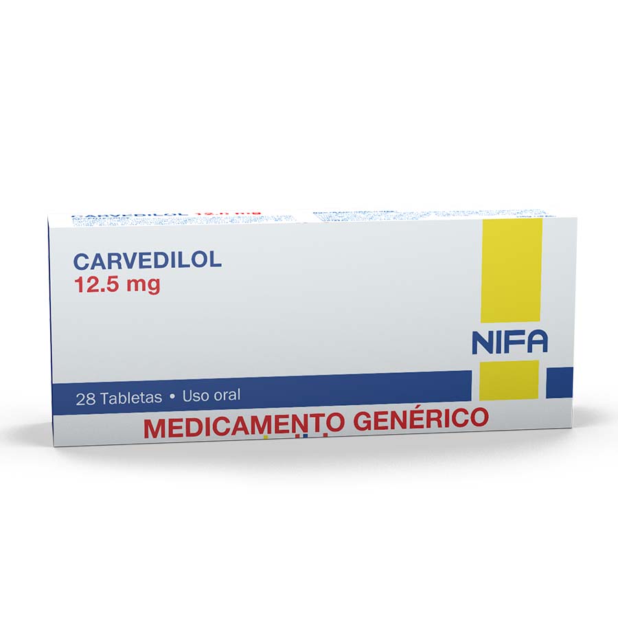 Imagen para  CARVEDILOL 12.5 mg GARCOS x 28 Tableta                                                                                          de Pharmacys