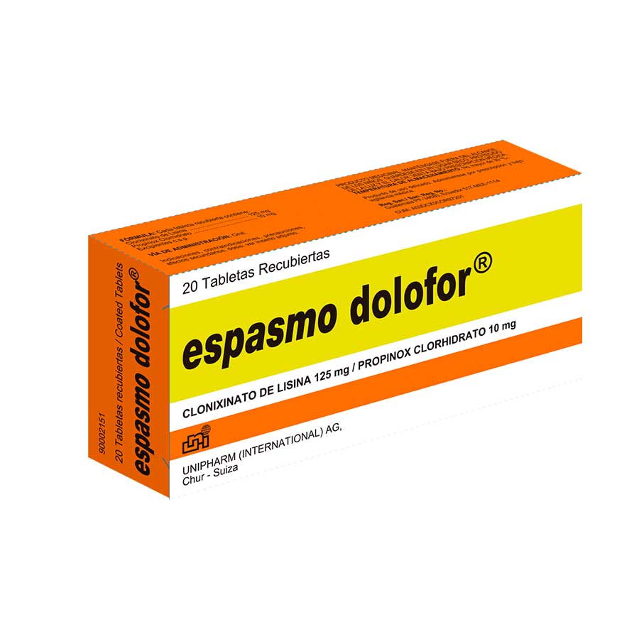 Imagen para  ESPASMO DOLOFOR 125 mg x 10 mg UNIPHARM x 20 Tableta                                                                            de Pharmacys
