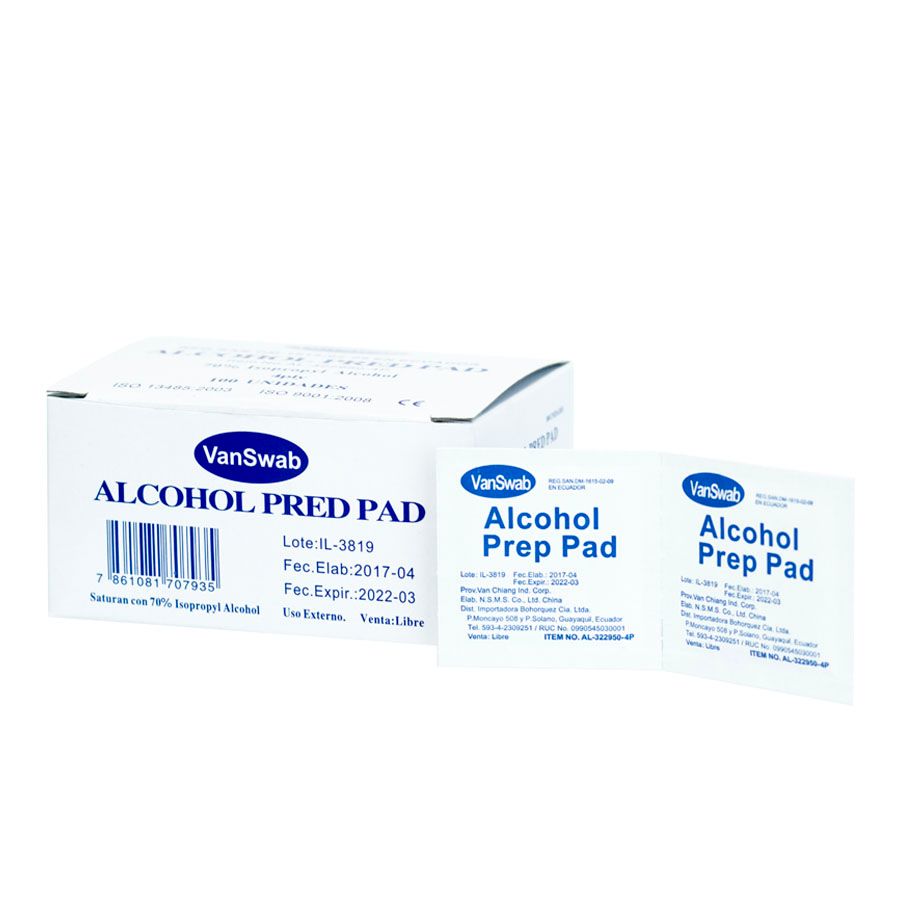 Imagen de Alcohol antiséptico vanswab sachet x 100