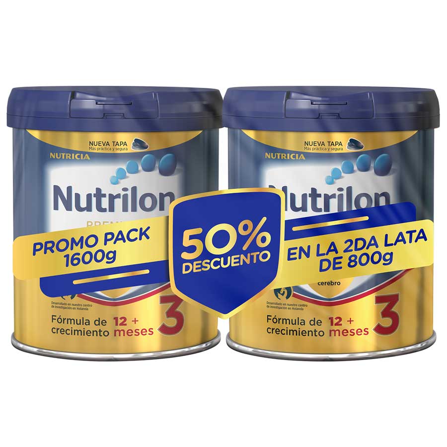 Imagen de  Fórmula Infantil NUTRILON Premium 3 lata de 800 g + 2da a mitad de precio